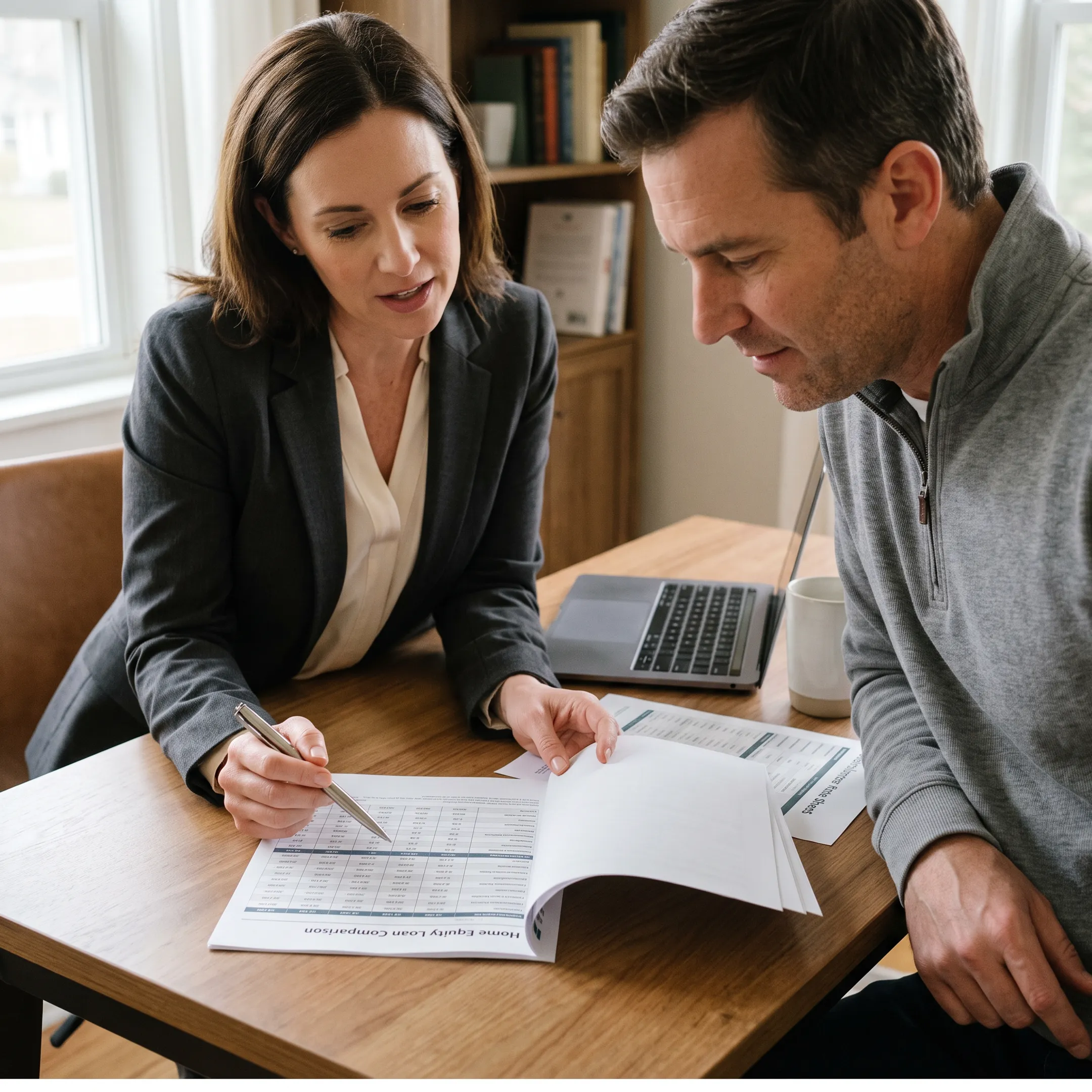 Pennsylvania homeowner reviewing home equity loan options with a mortgage advisor