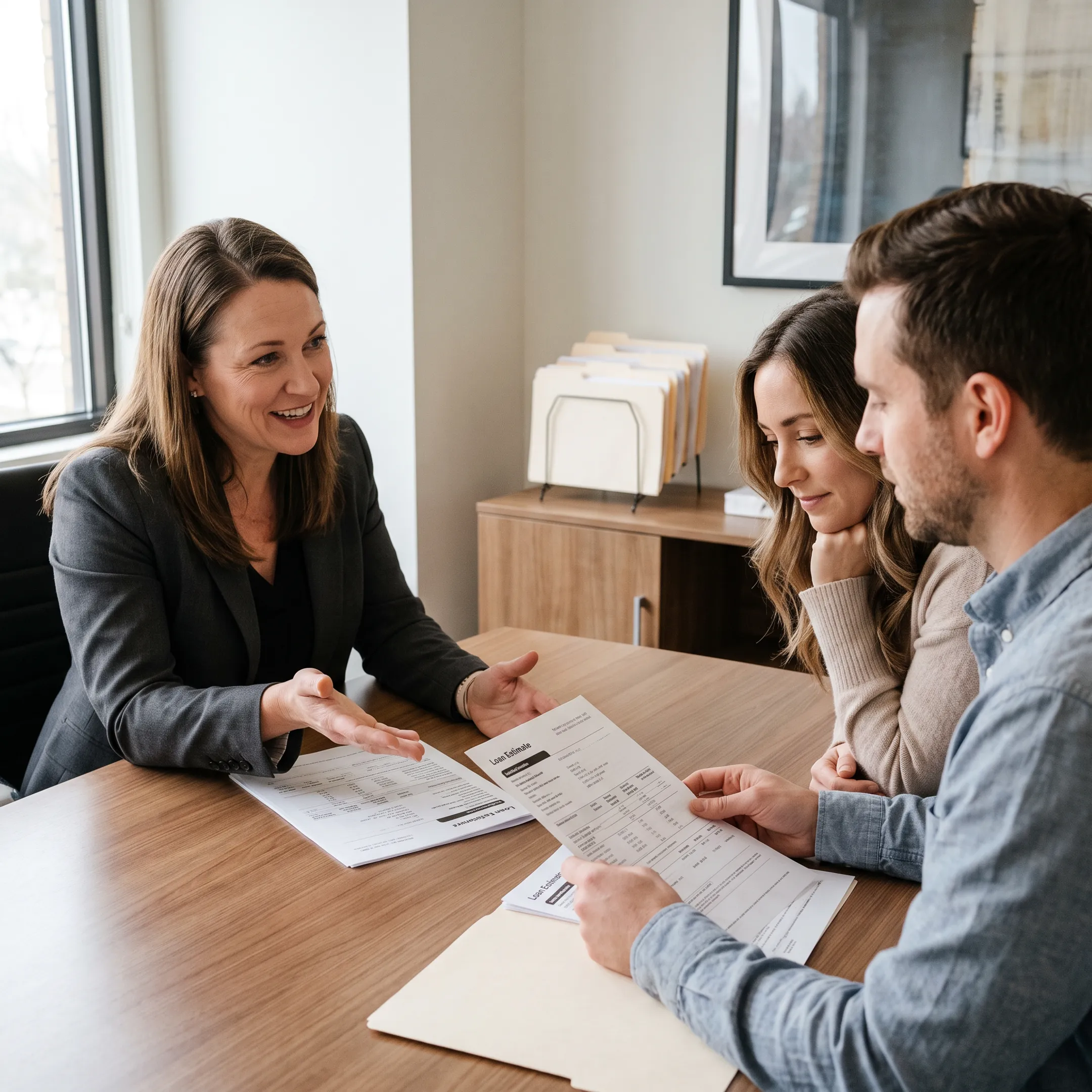 Mortgage specialist explaining first-time buyer loan options