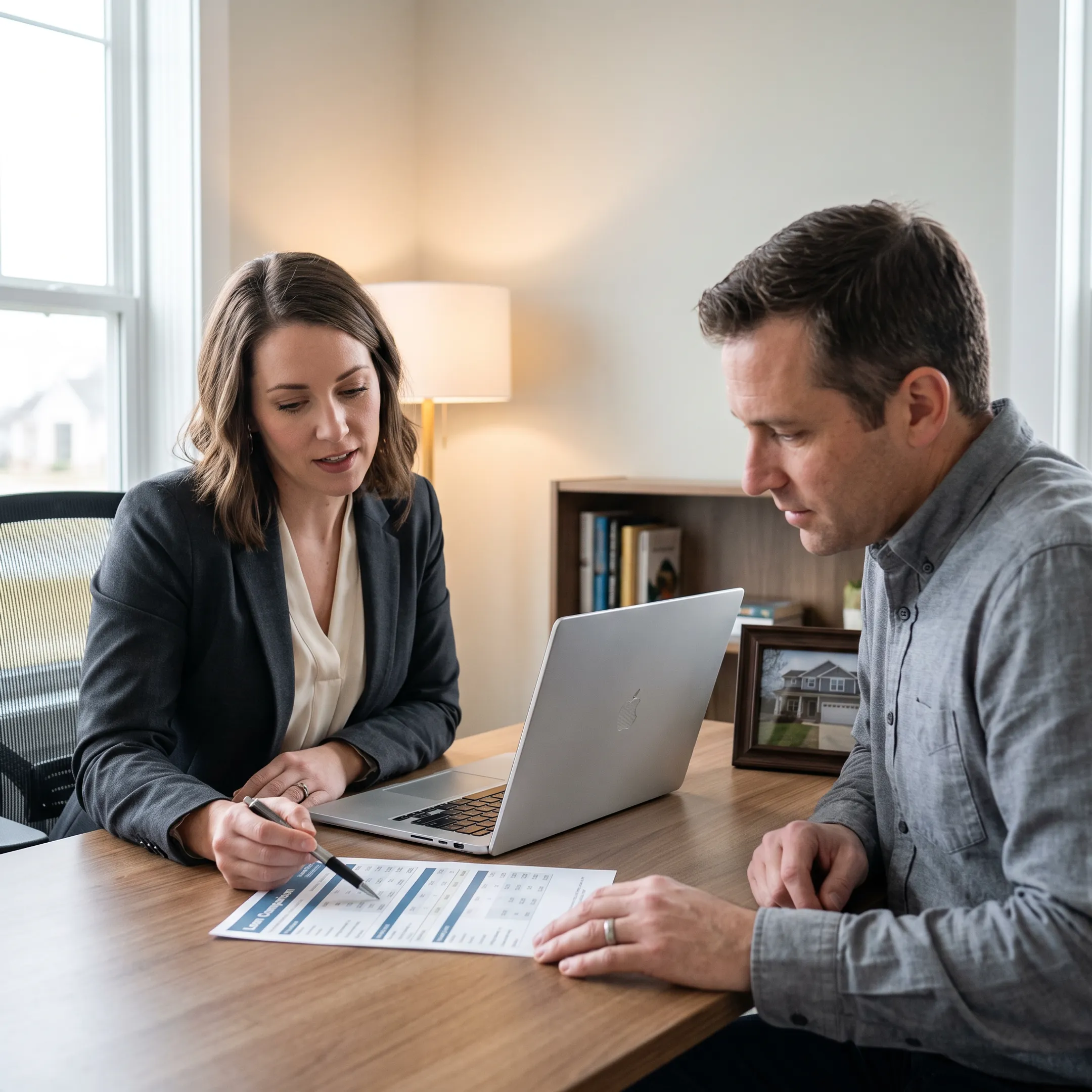 Veteran reviewing home loan options with a mortgage advisor