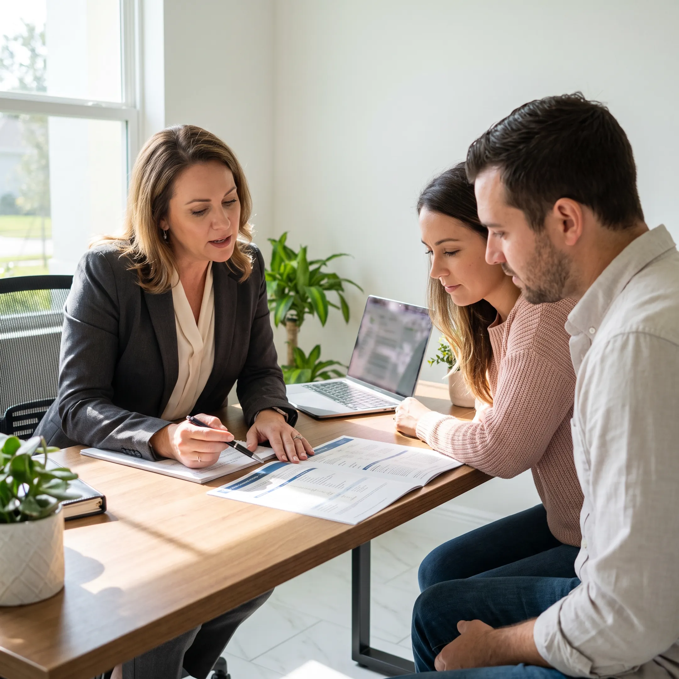 Mortgage advisor reviewing home loan options with a Gainesville, Florida buyer