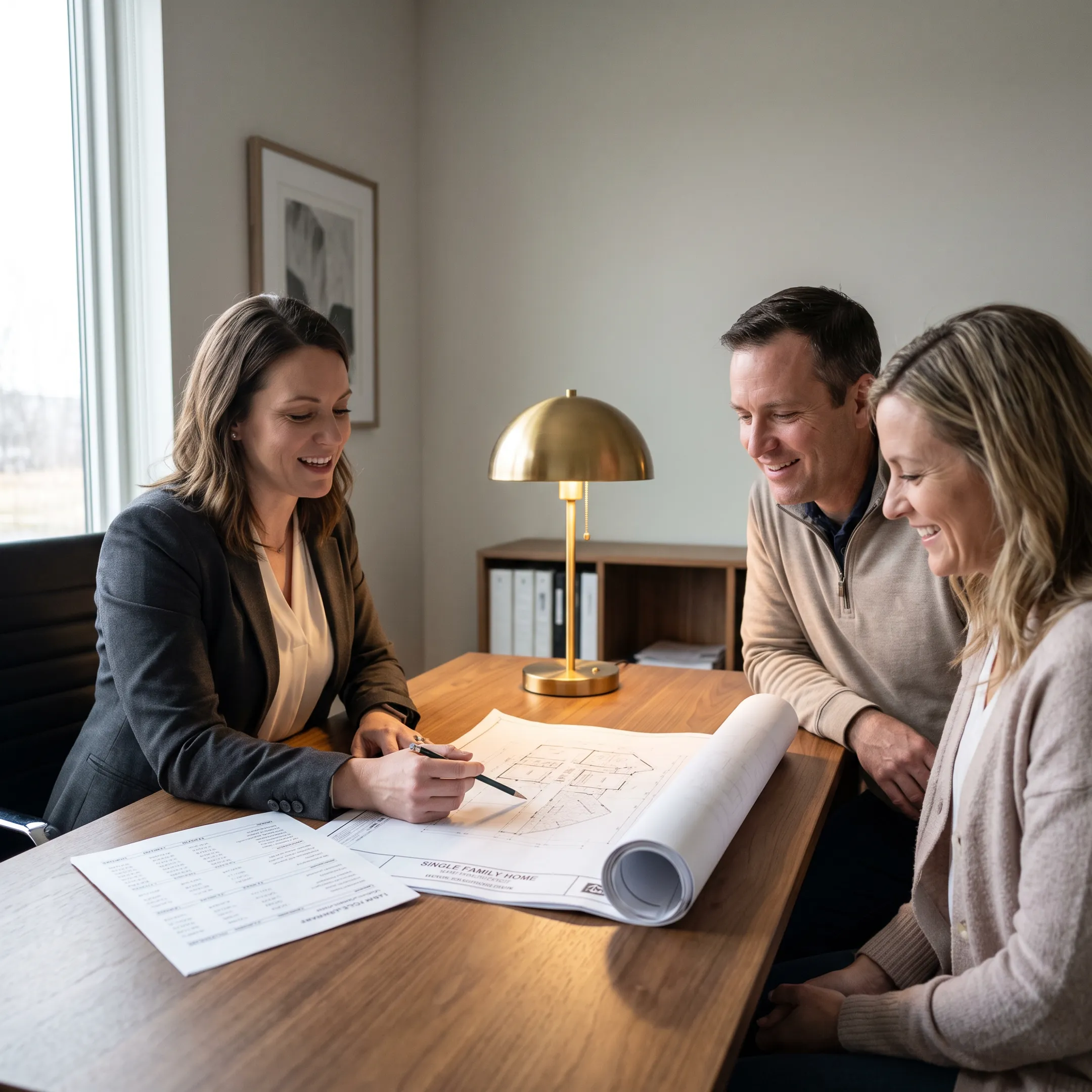 California home construction project with plans and mortgage calculator