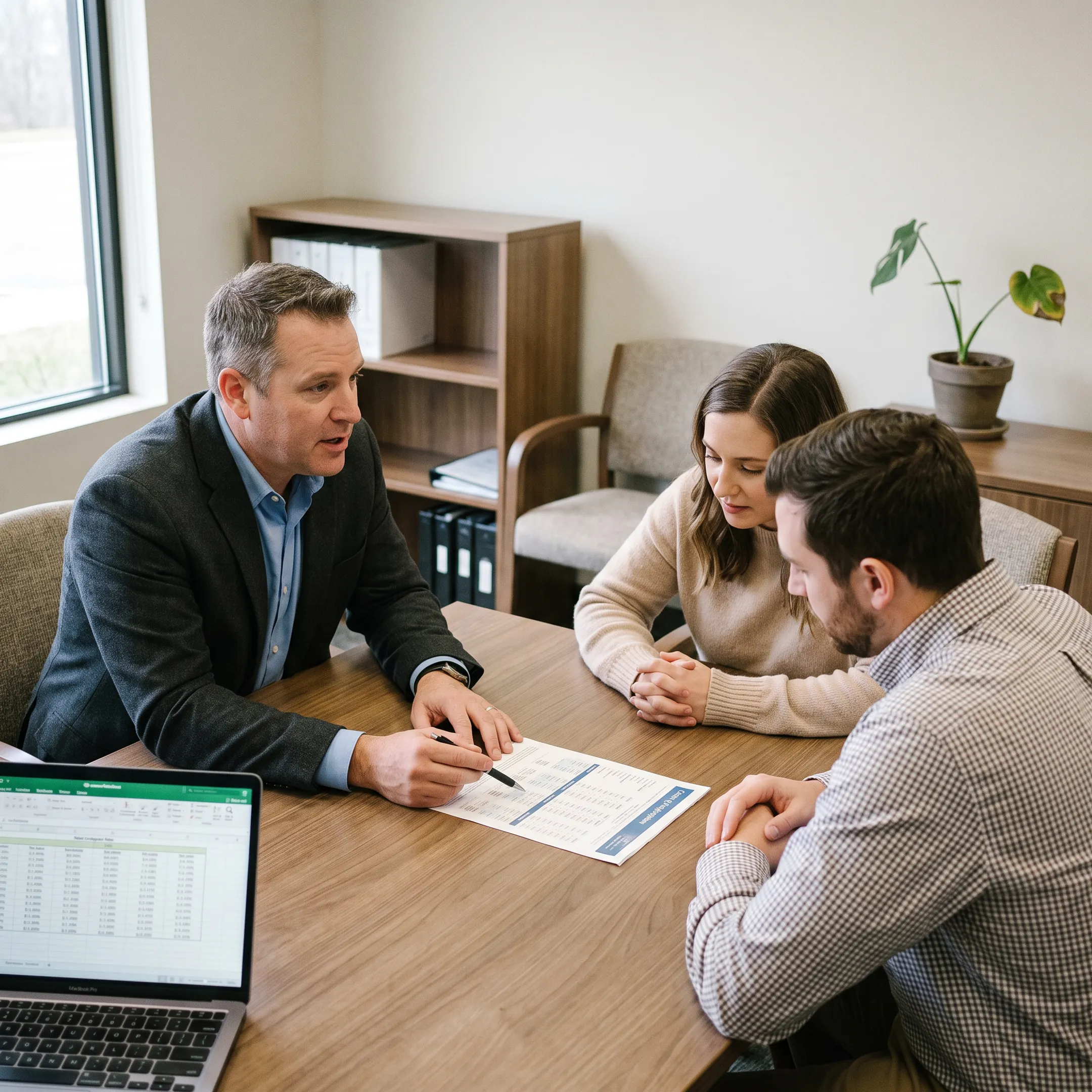 First-time homebuyer reviewing mortgage options with an advisor