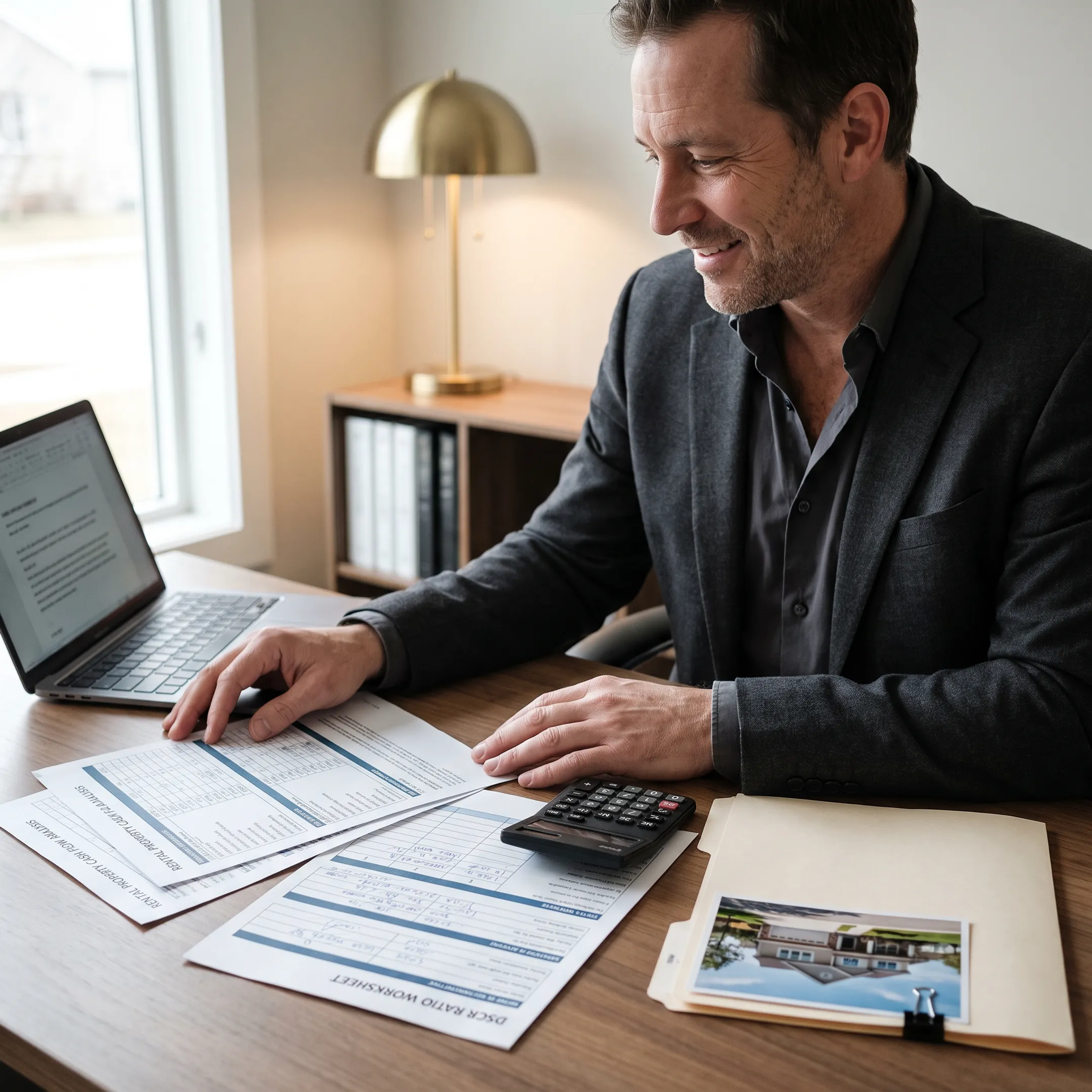Investor reviewing Florida rental property financing with mortgage professional