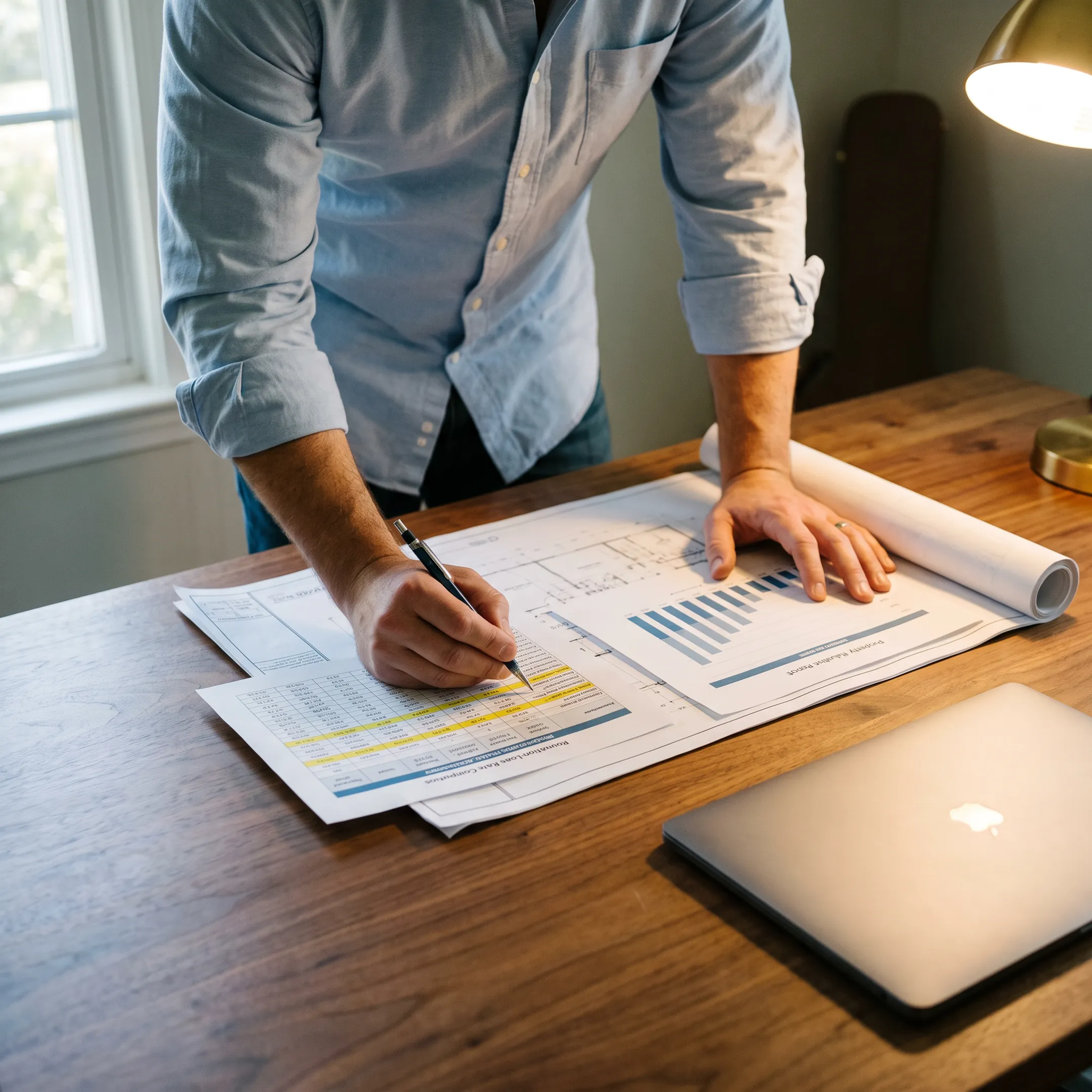 Investor comparing renovation and construction mortgage options