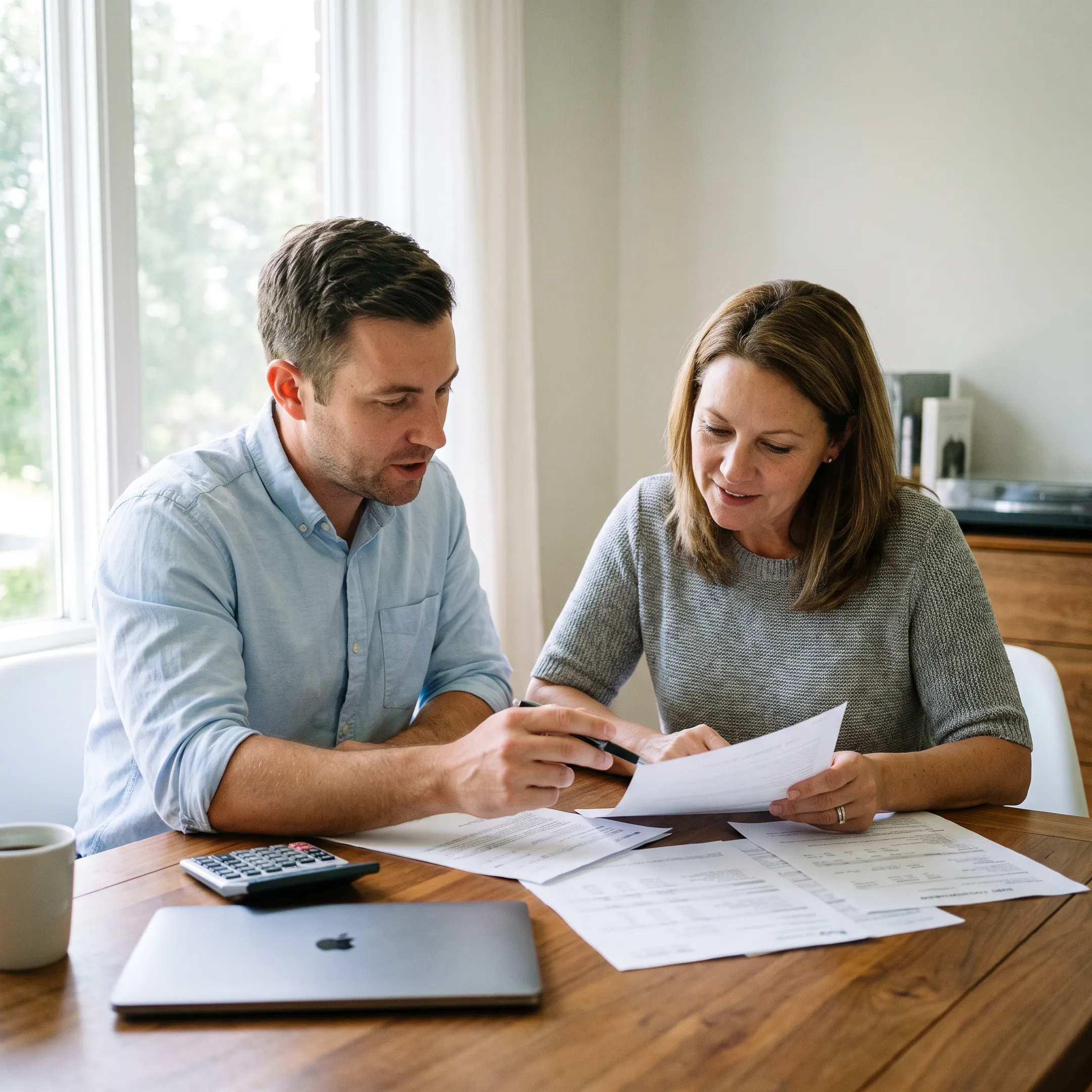 Florida homeowner reviewing debt consolidation refinance documents with a mortgage advisor
