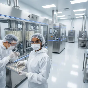 CGMP-compliant vegetarian capsule production line with quality control systems