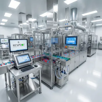 Advanced delayed-release capsule manufacturing equipment in pharmaceutical facility