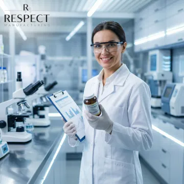 Pharmaceutical technician conducting quality control testing in cGMP manufacturing facility