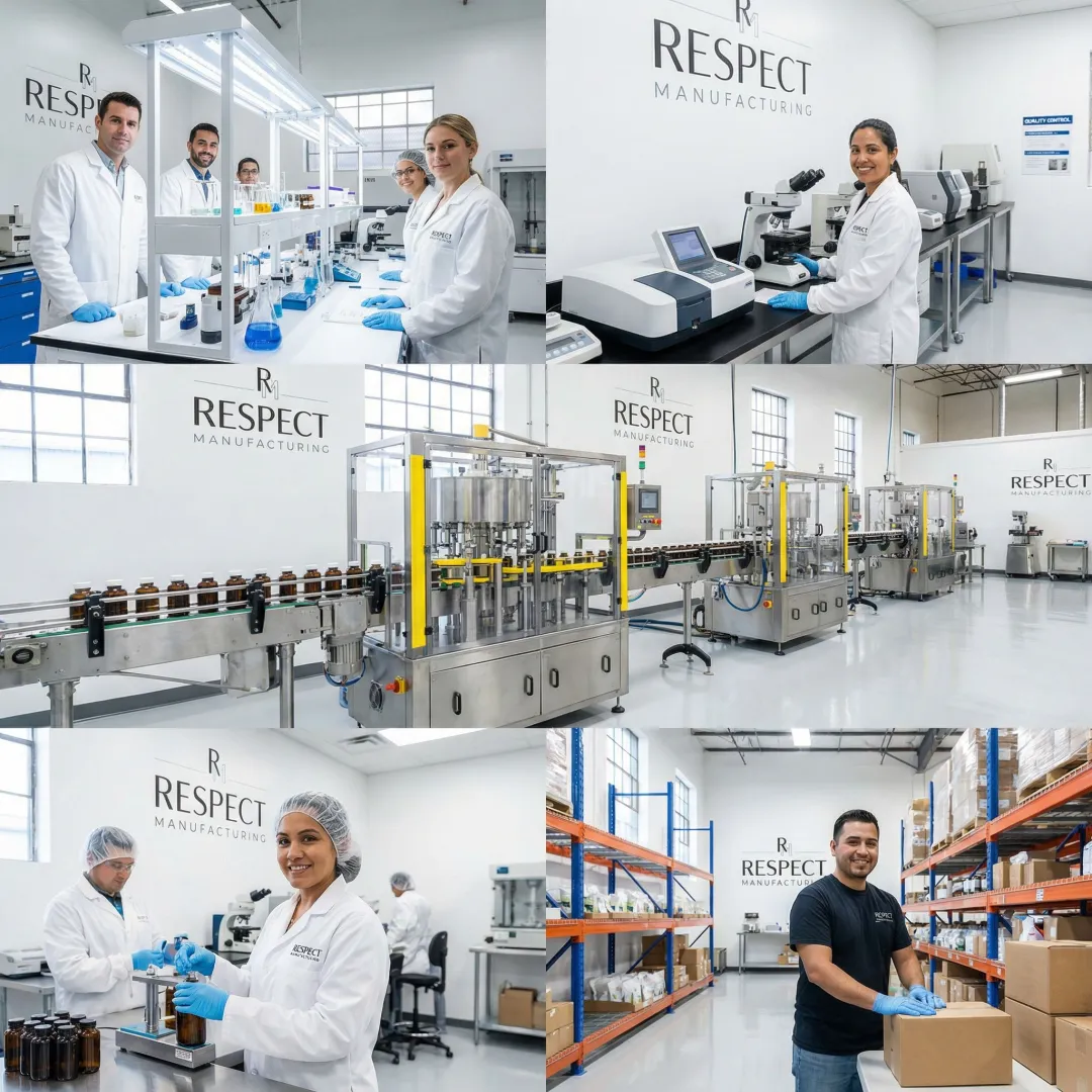 Supplement manufacturing process workflow from formulation to packaging