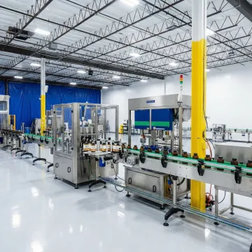 Professional supplement bottle packaging line with labeling and sealing equipment