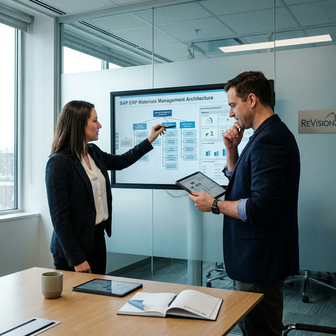 Consultants mapping SAP ERP materials workflows