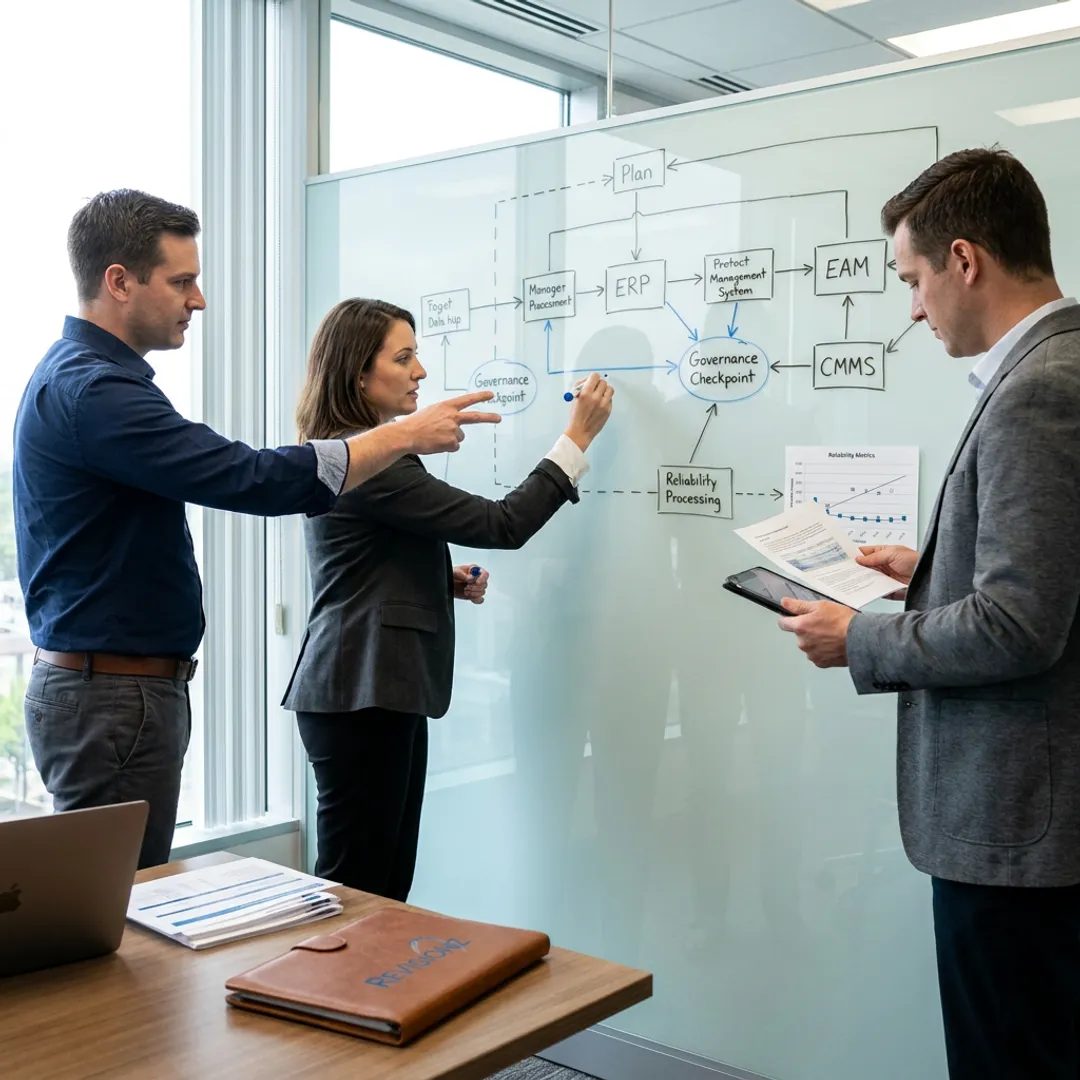 Consultants mapping asset data reliability process