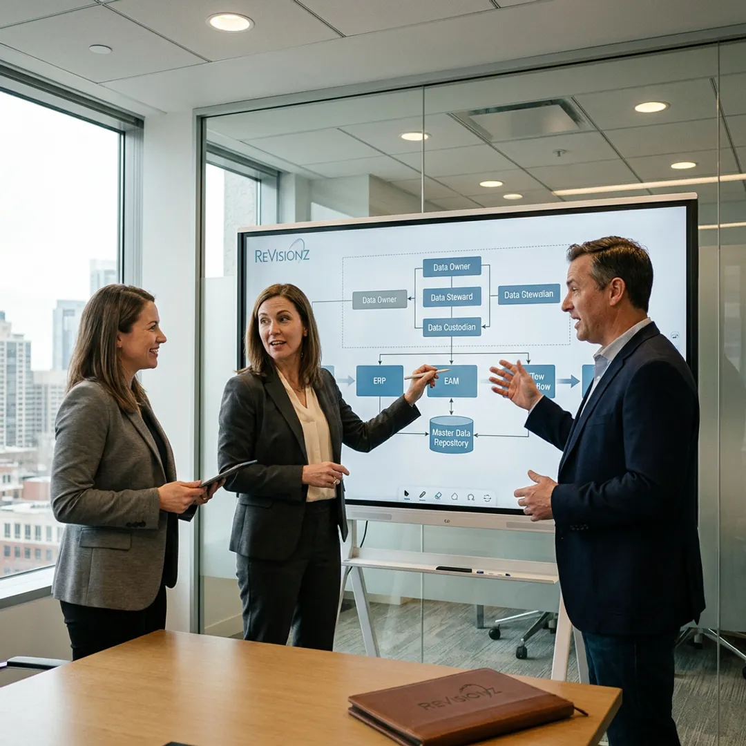 Consultants mapping a data governance process