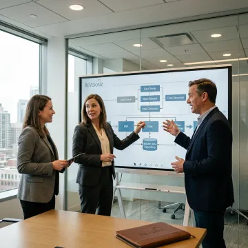 Consultants mapping a data governance process