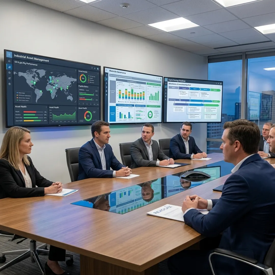 Strategic consultants reviewing digital transformation plans