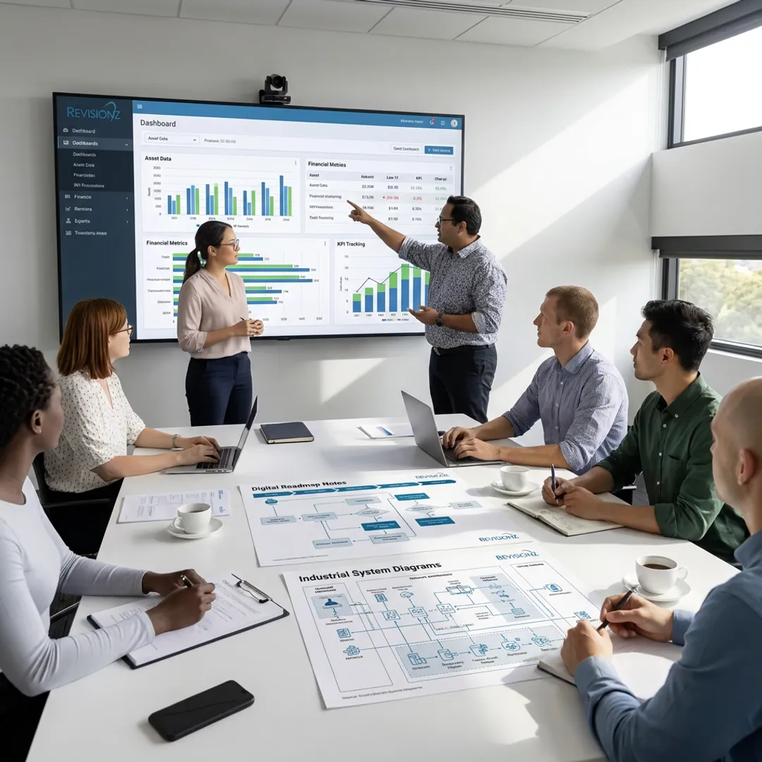 Consultants reviewing digital asset roadmap