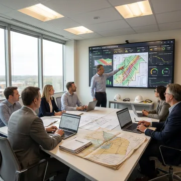 Mining consultants reviewing digital asset data