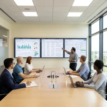 Data cleansing consultants analyzing industrial asset information