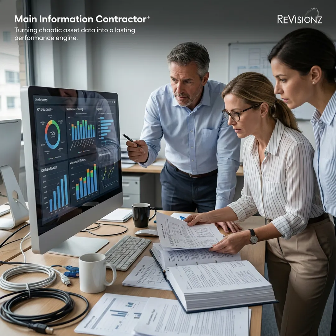 Consultants reviewing asset data workflow