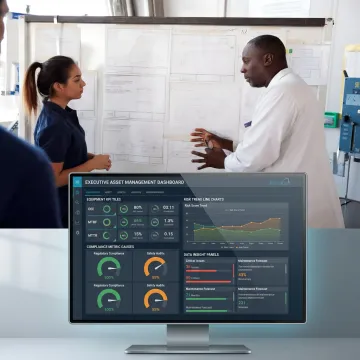Executive asset management dashboard showing lifecycle KPIs