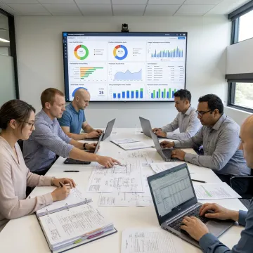 Reliability consultants analyzing industrial asset data