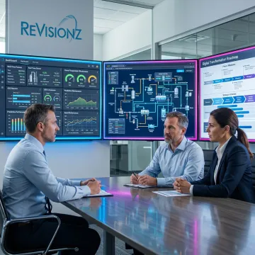 Consultants mapping a digital transformation roadmap