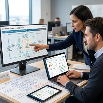 Consultants mapping a digital transformation roadmap