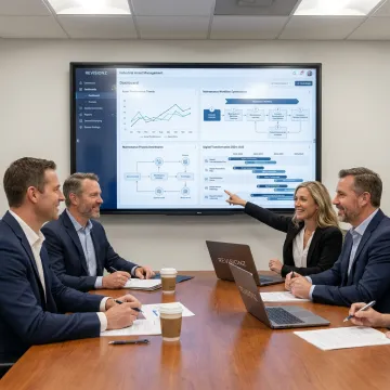 Consultants mapping an AI implementation roadmap