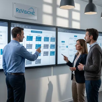 Consultants mapping an AI readiness assessment process