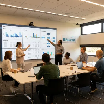 MDM consultants reviewing asset data dashboards