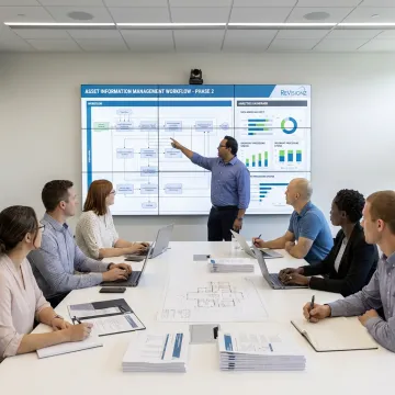 Consultants reviewing asset data workflows