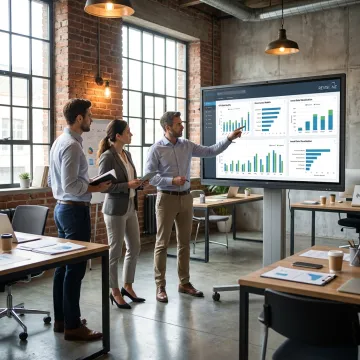 Data quality consultants reviewing industrial asset dashboards