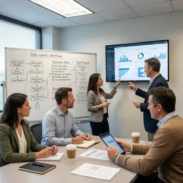 Consultants mapping an industrial data quality improvement process