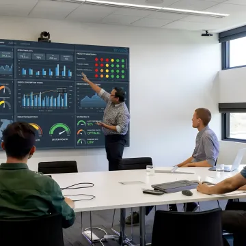 Digital mining operations dashboard with asset data and analytics
