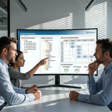Consultants mapping a digital asset repository process