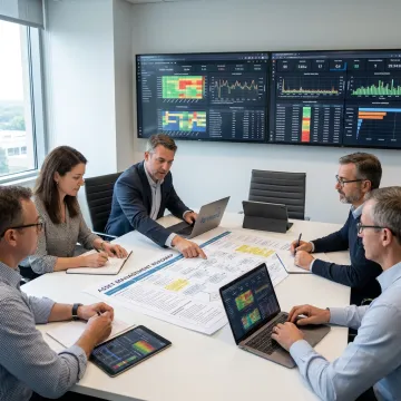 AI advisory team analyzing industrial data