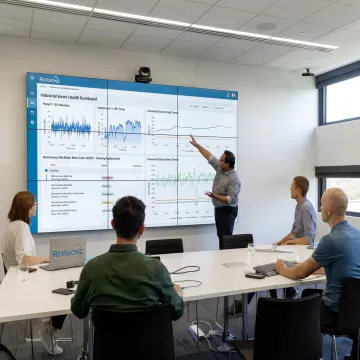Consultants reviewing asset monitoring dashboards