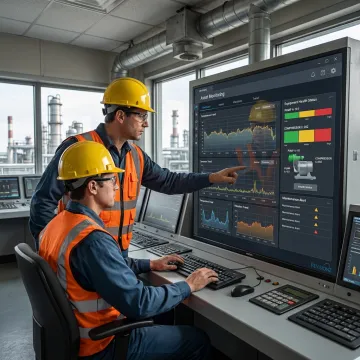 Asset condition monitoring dashboard in an industrial control room