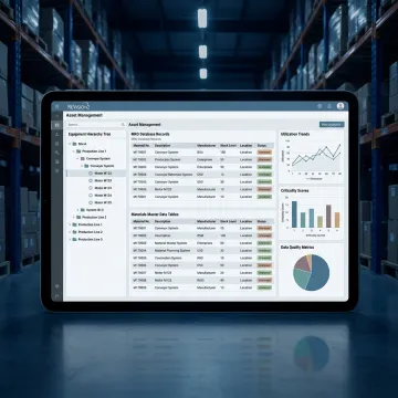 MRO database dashboard for industrial asset management