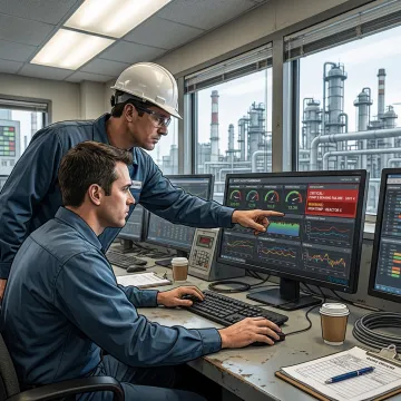 Remote asset monitoring dashboard in industrial control room