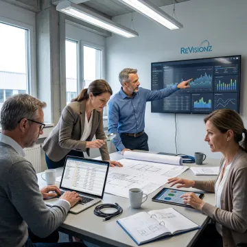 Consultants reviewing digital asset records
