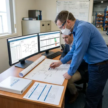 Capital projects consulting team reviewing asset data