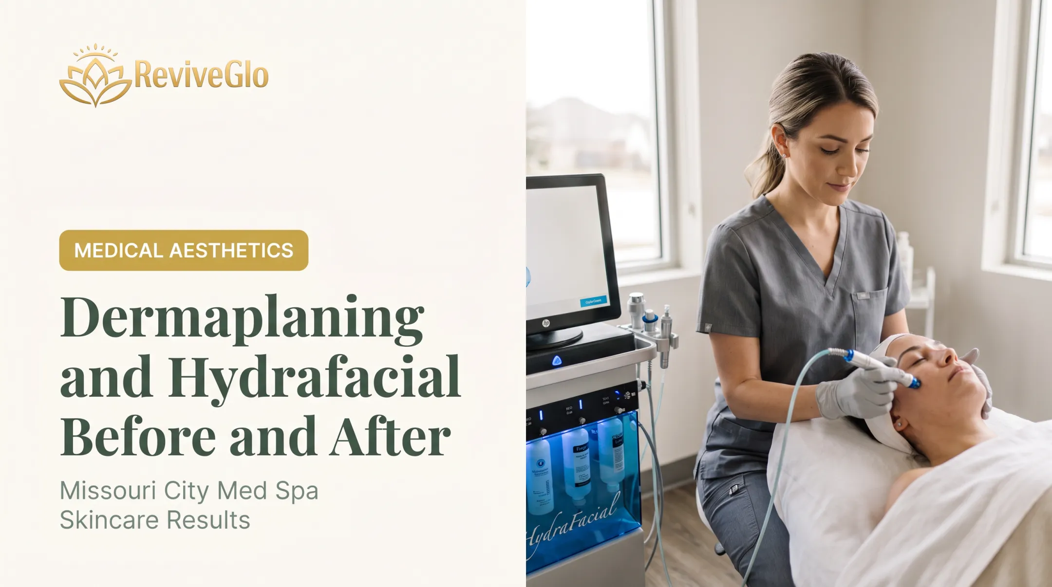 Dermaplaning and Hydrafacial Before and After