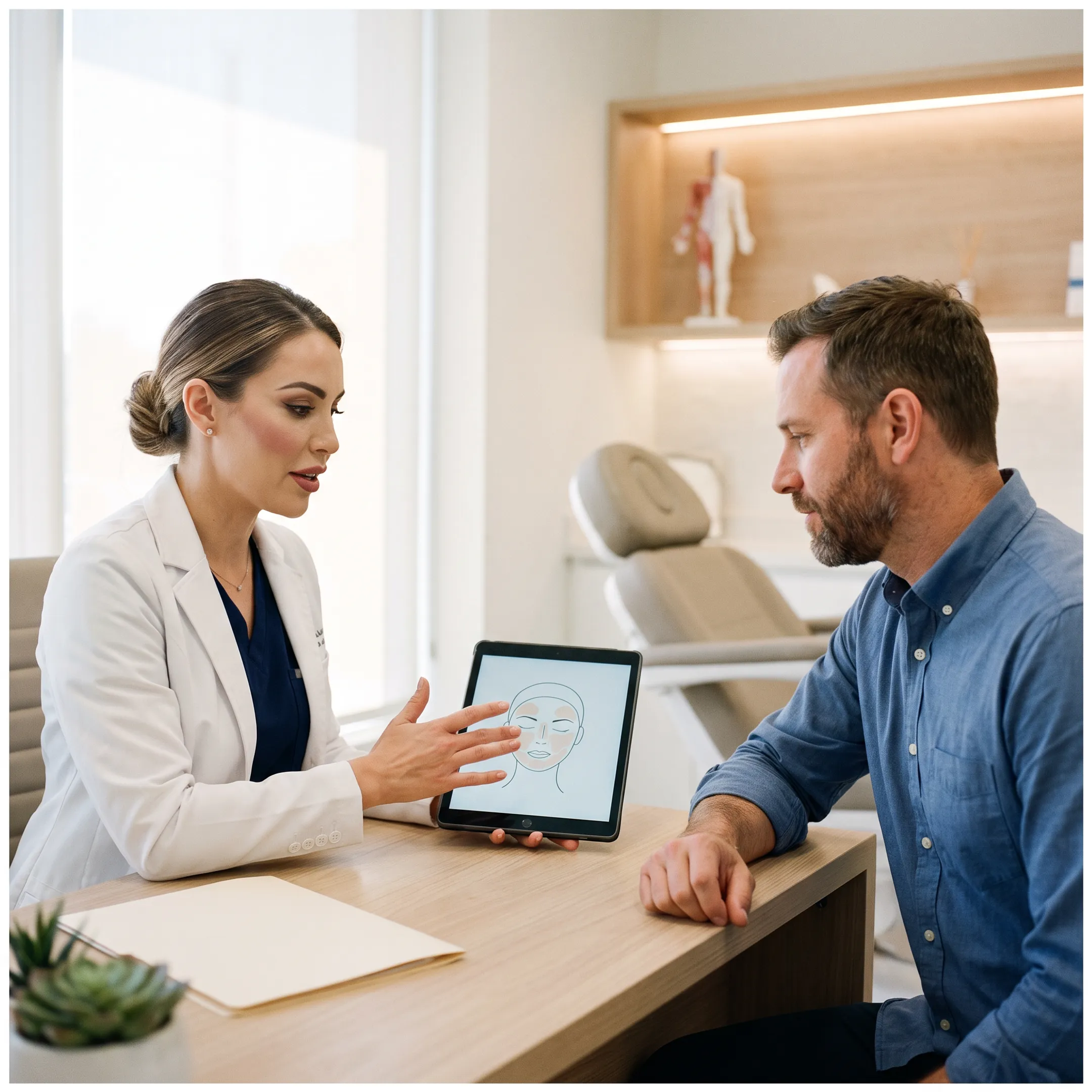 Medical consultation for men's weight loss treatment