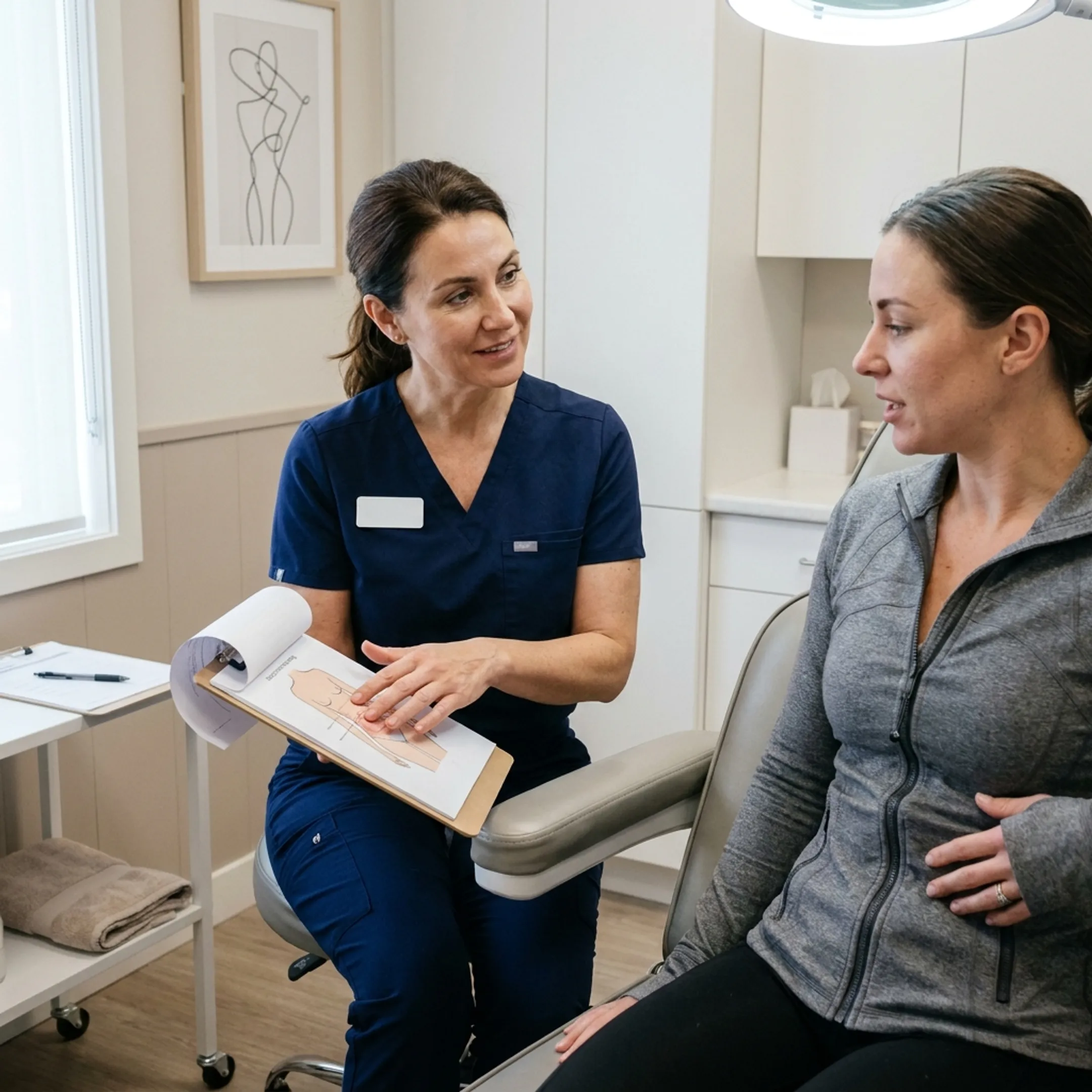 Clinical consultation for non-surgical body contouring and injectable treatments