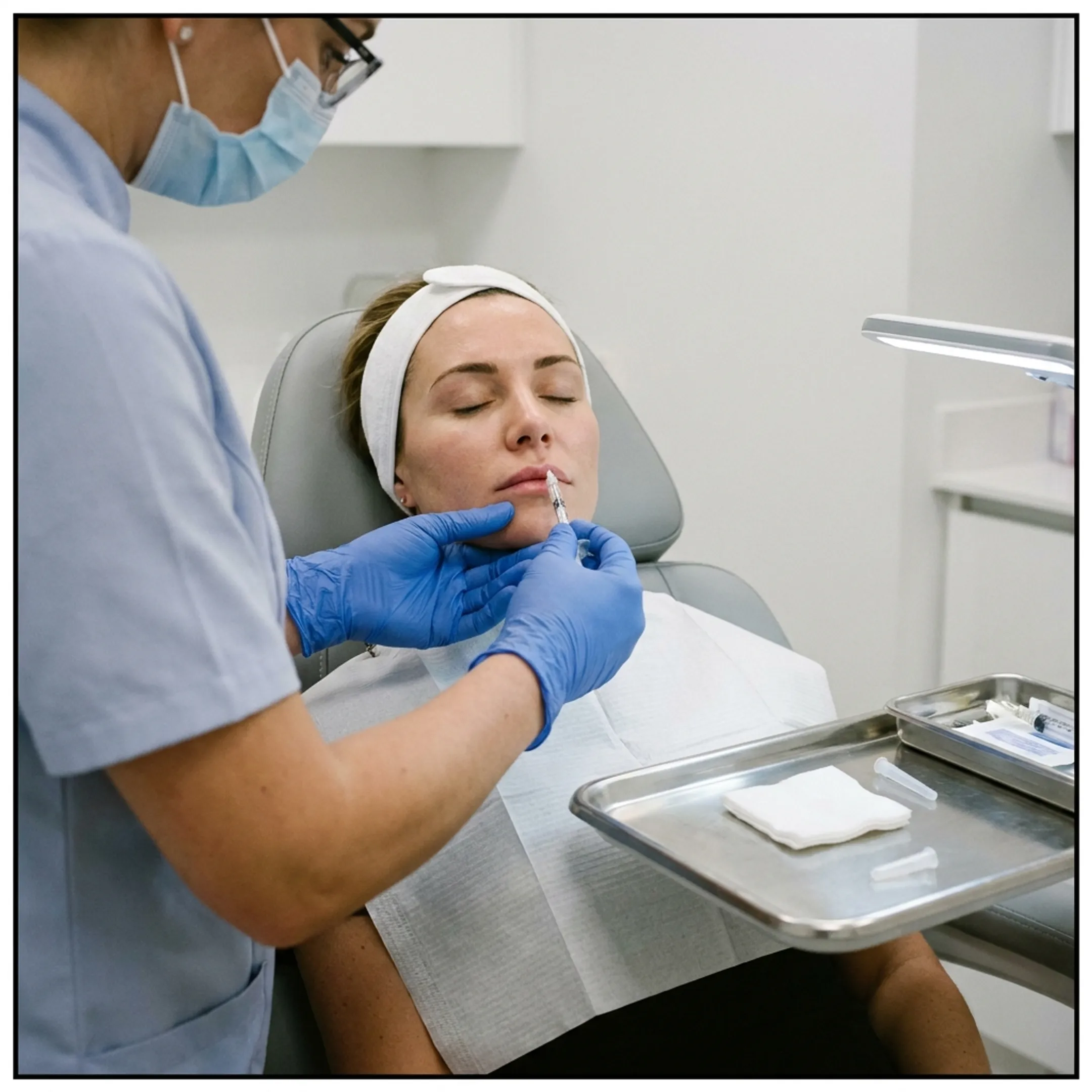 Aesthetic injector providing personalized lip filler consultation