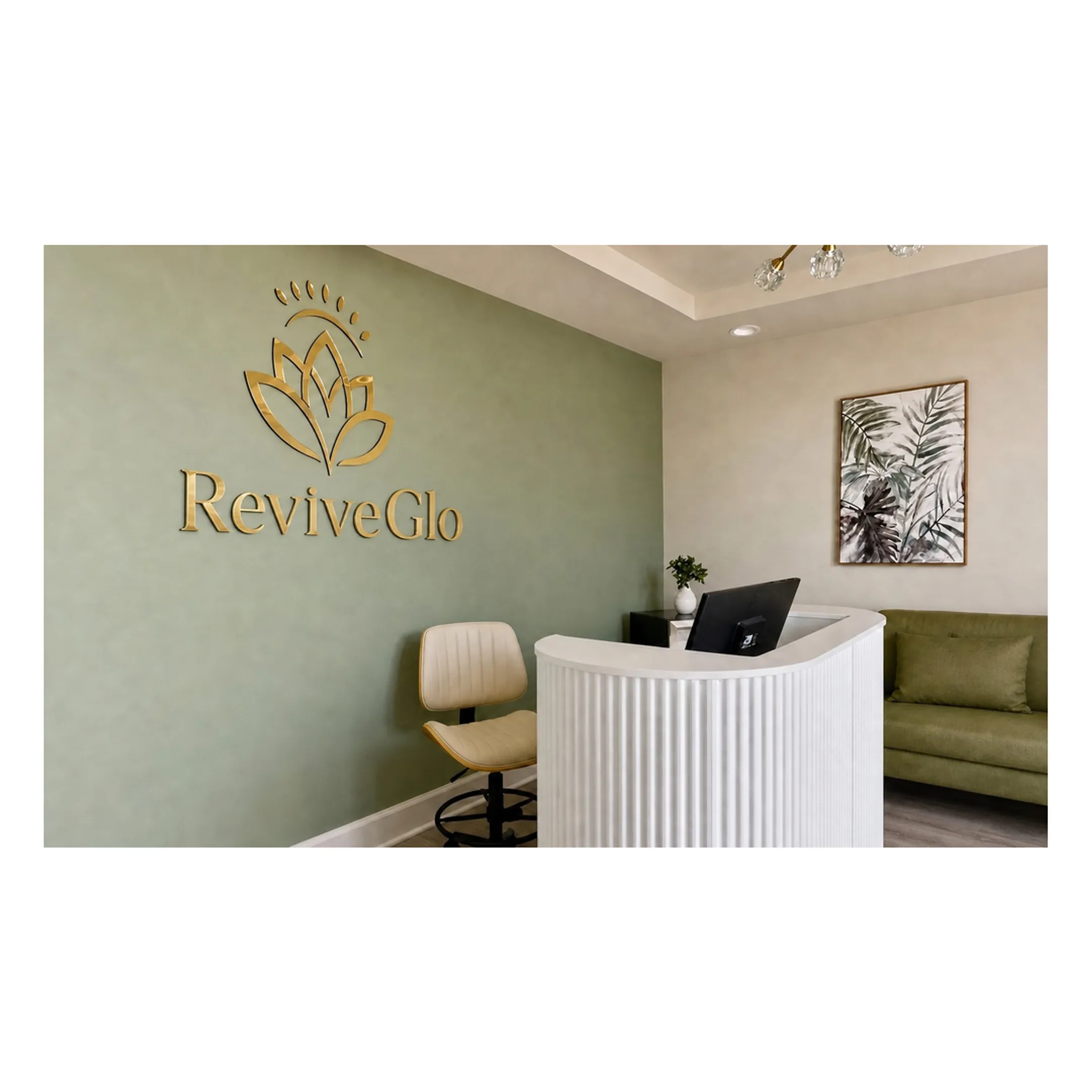 Close-up of a client receiving a soothing facial treatment at ReviveGlo Med Spa.