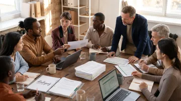 Embedded governance advisory team collaborating with foundation board members