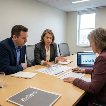 Nonprofit leaders reviewing financial forecasts in Minneapolis