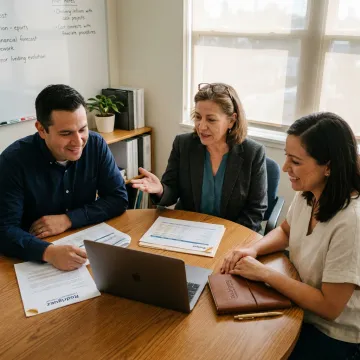 Outsourced CFO advisor reviewing financial strategy